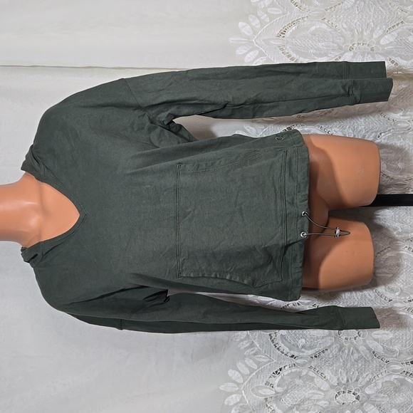 Calvin Klein Performance Long Sleeve Cropped Top/Shirt Olive Green sz Small - Picture 1 of 5